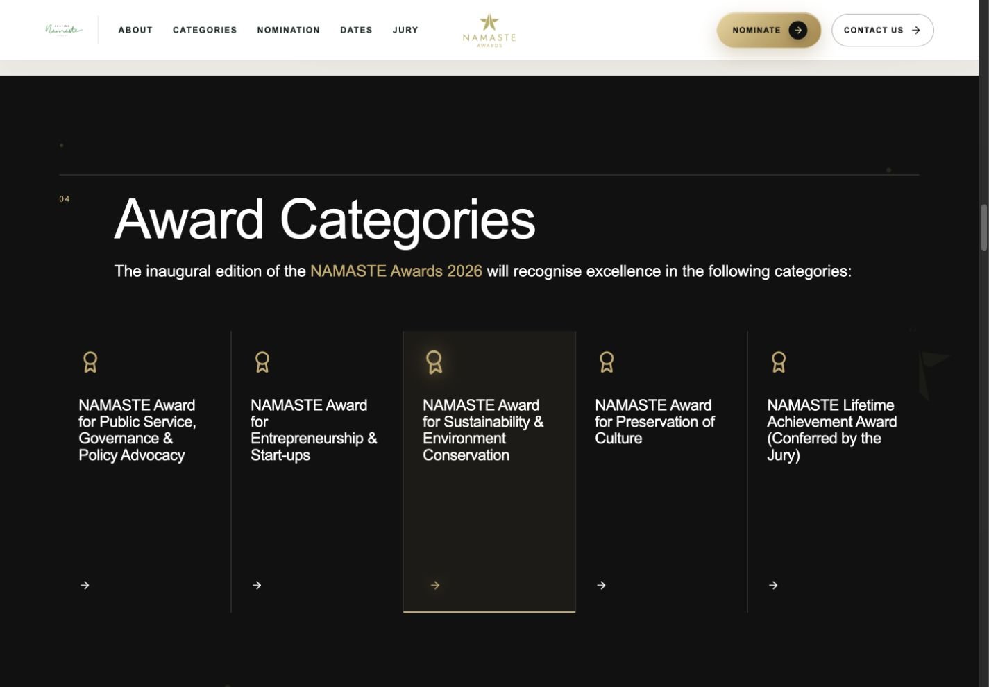 Namaste Awards: Make the categories easy to understand.