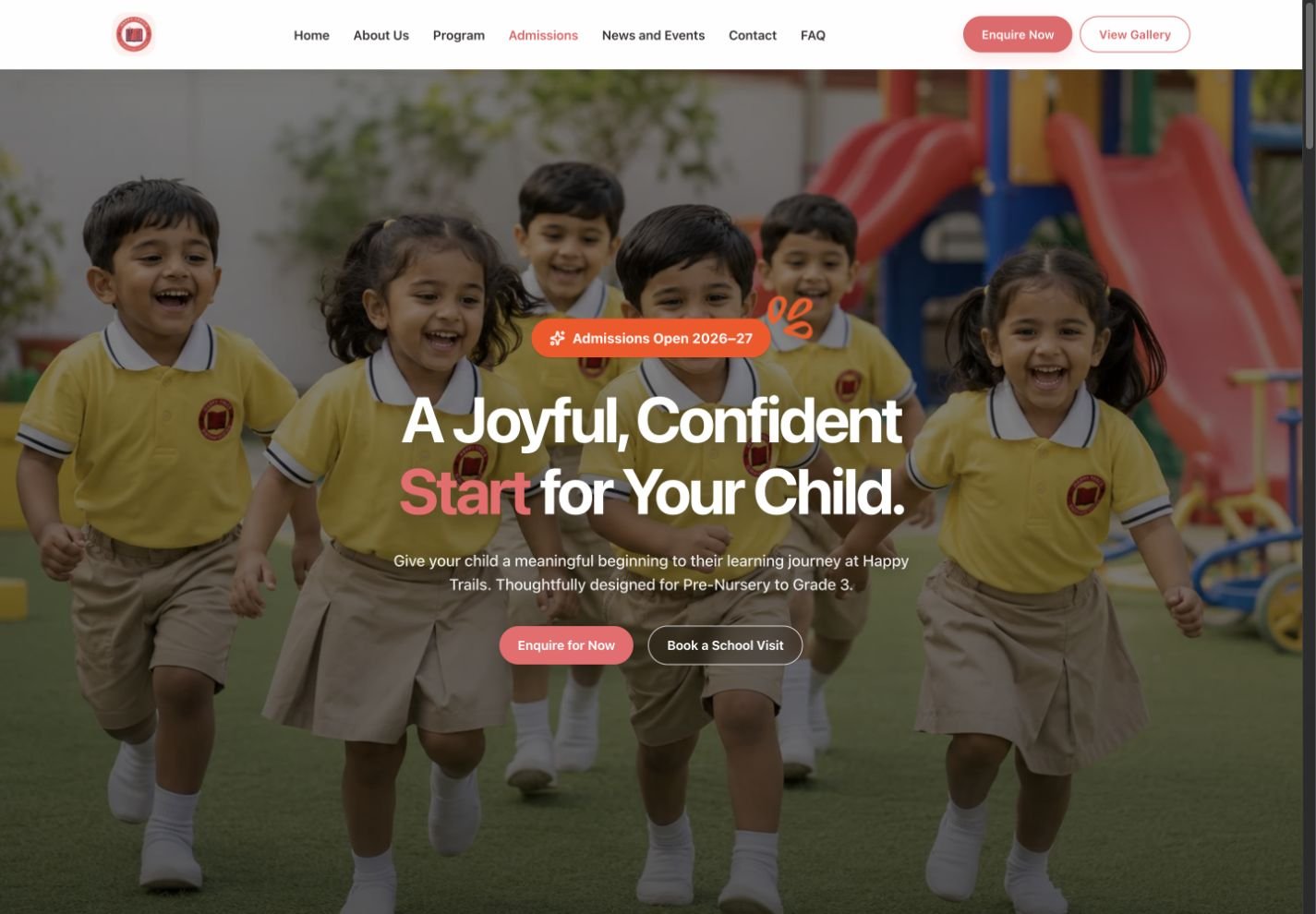 Happy Trails Elementary School: Give admissions a clear destination.